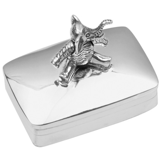 Moving Elephant Pill Box 925 Sterling Silver English Hallmarks