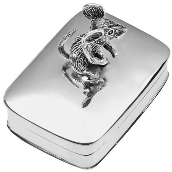Moving Mouse Pill Box 925 Sterling Silver English Hallmarks