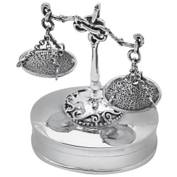 Scales of Justice on Oval Pill Box 925 Sterling Silver English Hallmarks