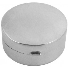 PB405   Ari D Norman Sterling Silver Small Plain Round Hinged Pill Box