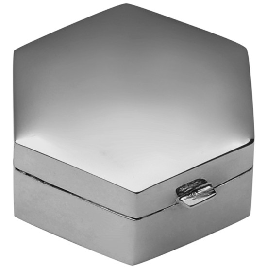 Medium Plain Hexagonal Pill Box 925 Sterling Silver English Hallmarks