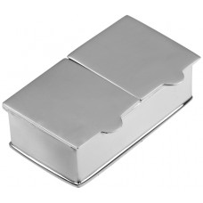 PB453   Ari D Norman Sterling Silver Two Compartment Plain Rectangular Pill Box