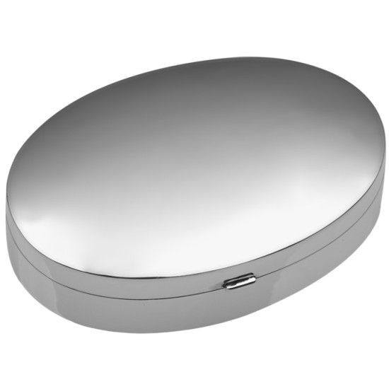 Large Plain Oval Pill Box 925 Sterling Silver English Hallmarks