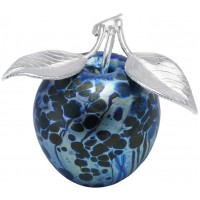 GT2200 – Sterling Silver And Molten Glass Apple Paperweight