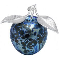 GT2200 – Sterling Silver And Molten Glass Apple Paperweight