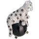 Leopard Ring Art Deco Style 925 Sterling Silver English Hallmarks Set with Onyx Black Diamonds and Cubic Zirconia