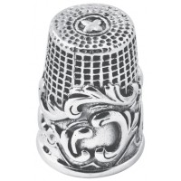 GT104   Victorian Style Swirl Pattern Thimble Sterling Silver Ari D Norman