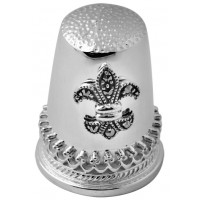 GT213   Marcasite Fleur De Lys Thimble Sterling Silver Ari D Norman