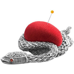 Snake Pincushion Victorian Style 925 Sterling Silver English Hallmarks Set with Marcasite