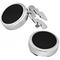 GT2100 - Pair Of  Black Onyx Button Covers Sterling Silver Ari D Norman