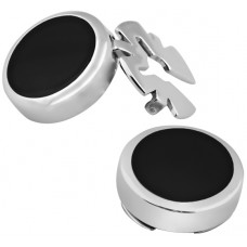 GT2100 - Pair Of  Black Onyx Button Covers Sterling Silver Ari D Norman