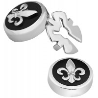 GT2060 - Pair Of Fleur De Lys Button Covers Sterling Silver Ari D Norman