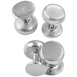 Set of 4 Plain Dress Shirt Studs 925 Sterling Silver