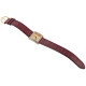 Unisex Watch Gold Plated Sterling Silver (Vermeil) Set With Diamonds With Brown Leather Strap