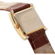 Unisex Watch Gold Plated Sterling Silver (Vermeil) Set With Diamonds With Brown Leather Strap