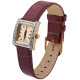 Unisex Watch Gold Plated Sterling Silver (Vermeil) Set With Diamonds With Brown Leather Strap