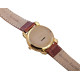 Unisex Watch Gold Plated Sterling Silver (Vermeil) Set With Diamonds With Brown Leather Strap