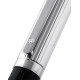 Rollerball Pen 925 Sterling Silver English Hallmarks with Black Leather Set with a Diamond