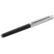 Rollerball Pen 925 Sterling Silver English Hallmarks with Black Leather Set with a Diamond