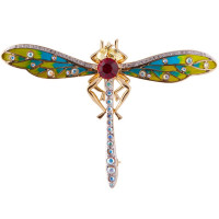 JB3   Dragonfly Brooch Gold Plated Jewelari Of London