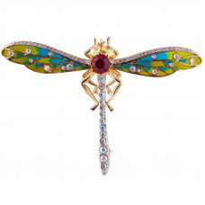 JB3   Dragonfly Brooch Gold Plated Jewelari Of London