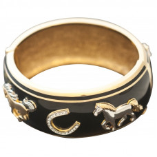 JBE24   Gold Plated Equestrian Bangle Jewelari Of London