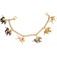 JBT42   Gold Plated Equestrian Charm Bracelet Jewelari Of London