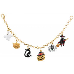 Halloween Charm Bracelet Gold Plated Metal Alloy Set With Enamel