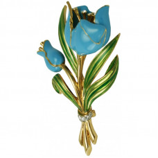 JB71   Gold Plated Tulip Brooch Jewelari Of London