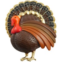 JB19   Gold Plated Turkey Brooch Jewelari of London