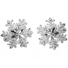 JCU6   Rhodium Plated Snowflake Cufflinks Jewelari Of London