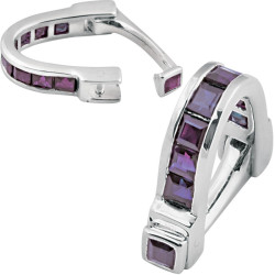 Amethyst Wrap Around Cufflinks 925 Sterling Silver English Hallmarks Set with Amethyst