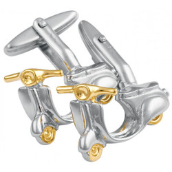 Motorbike Torpedo Cufflinks 925 Sterling Silver English Hallmarks with Gold Plating