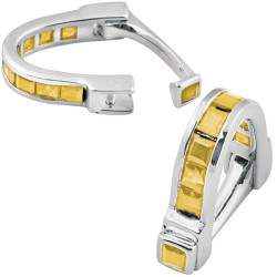 Citrine Wrap Around Cufflinks 925 Sterling Silver English Hallmarks Set with Citrine