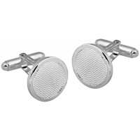 CU419 Ari D Norman Sterling Silver Engine Turned Round Cufflinks