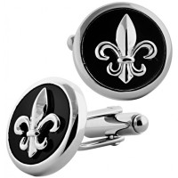 CU545 Ari D Norman Sterling Silver Fleur de Lys Cufflinks