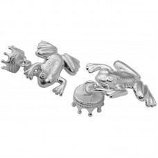 CU504 Ari D Norman Sterling Silver Frog and Crown Cufflinks