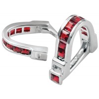 CU453 Ari D Norman Sterling Silver Garnet Wrap Around Cufflinks