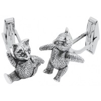 CU469 Ari D Norman Sterling Silver Movable Teddy Cufflinks