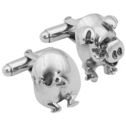 Pig Torpedo Cufflinks 925 Sterling Silver English Hallmarks