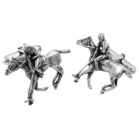 CU541 Ari D Norman Sterling Silver Polo Player Cufflinks