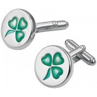 CU544 Ari D Norman Sterling Silver Shamrock Cufflinks