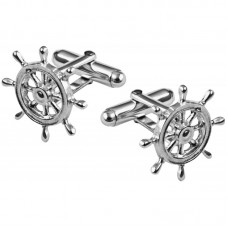 CU538 Ari D Norman Sterling Silver Ship’s Wheel Cufflinks