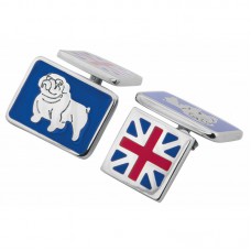 CU516 Ari D Norman Sterling Silver Union Jack and British Bulldog Cufflinks